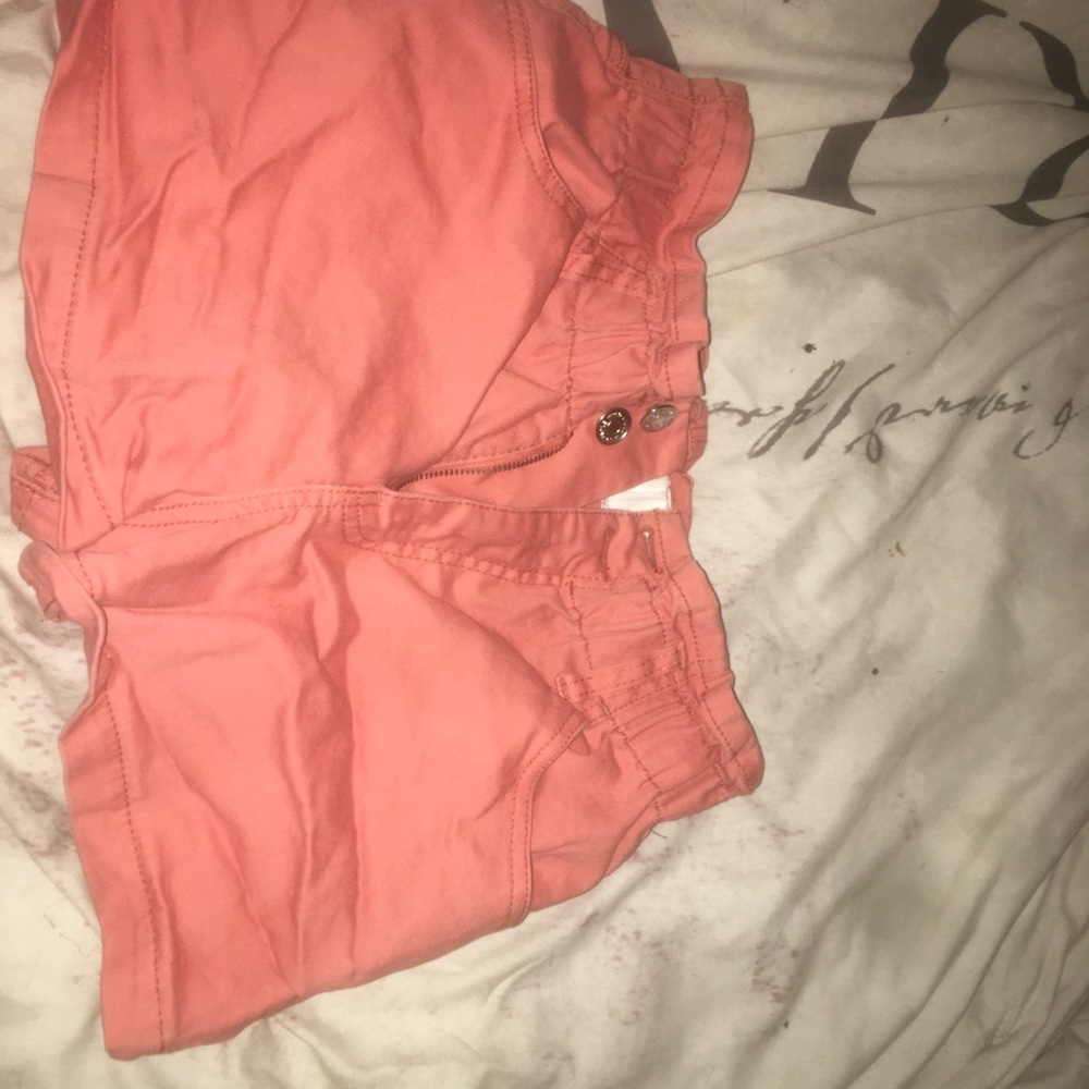 High waisted orange camper shorts